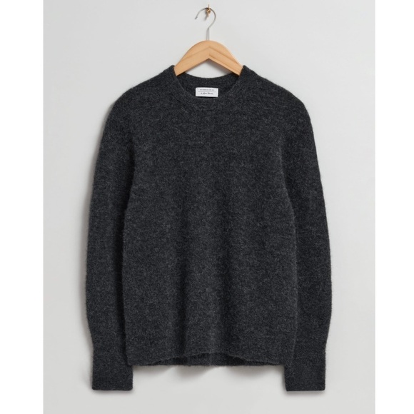 & OTHER STORIES Alpaca Blend Knit Jumper In Dark Gray - Picture 1 of 5